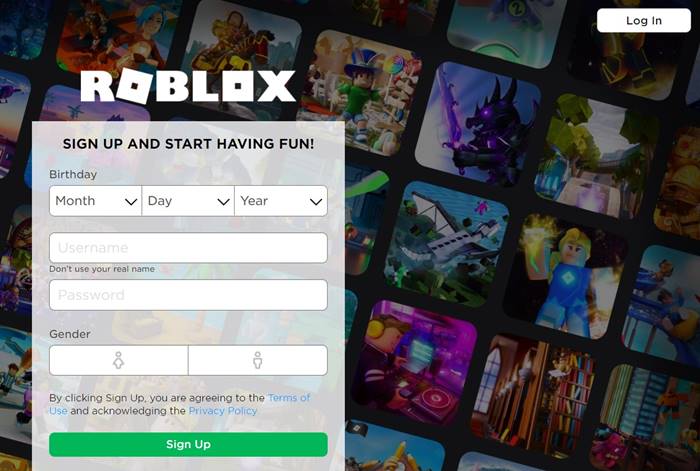 roblox log in