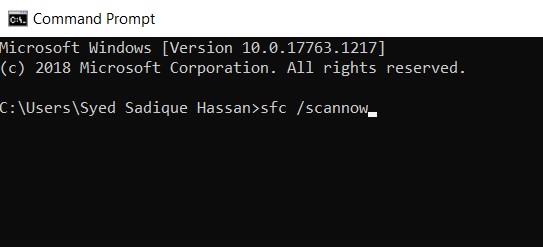 scan command WIndows 10