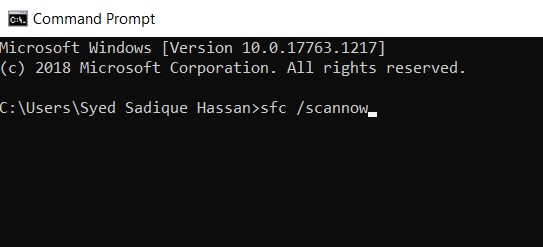 scan command WIndows 10