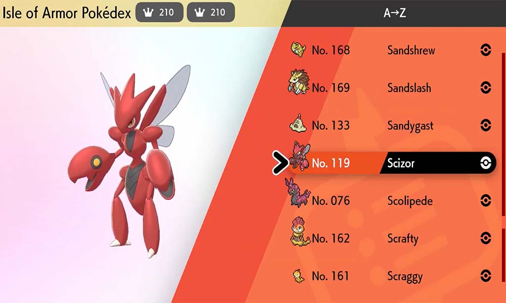 Where to find Scizor in Pokemon Sword & Shield Isle of Armor