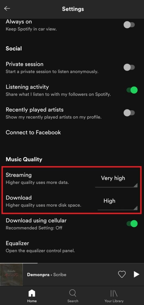 Приложение Spotify Music Streaming
