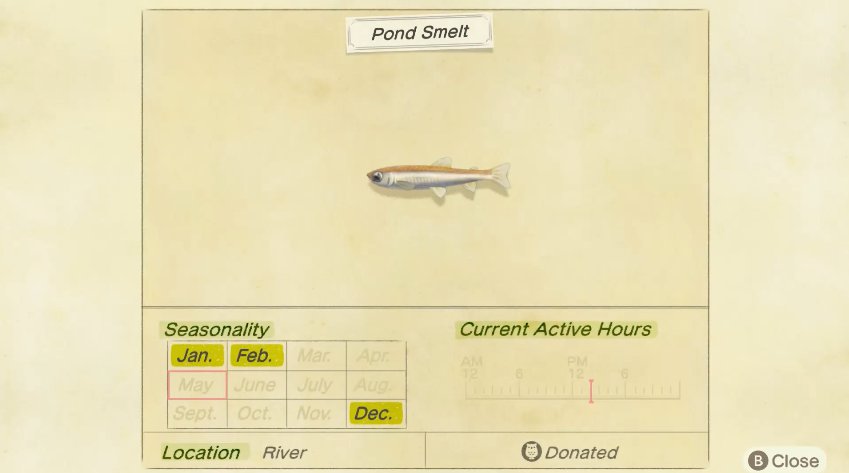 How to Catch Pond Smelt in Animal Crossing New Horizons