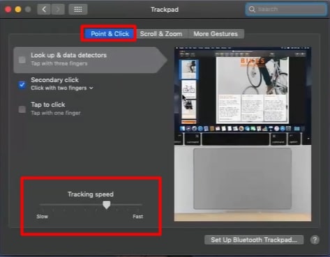 trackpad sensitivity in macOS