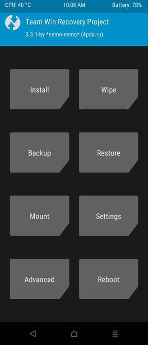 twrp home