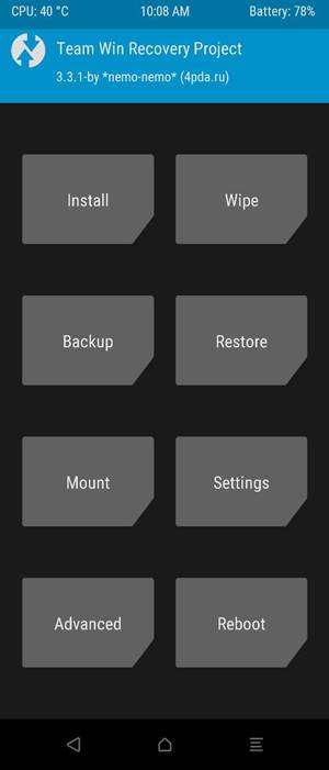 twrp home oneplus 7