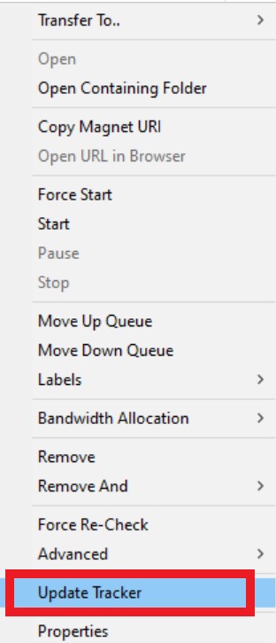 update torrent tracker to fix utorrent