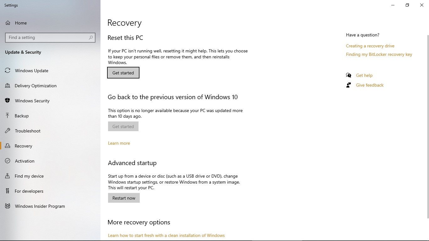 windows 10 reset pc - fix Wow64.dll missing error