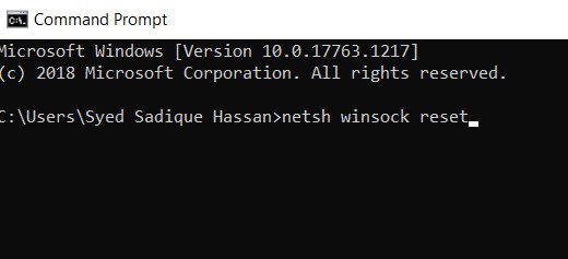 Winsock Windows 10