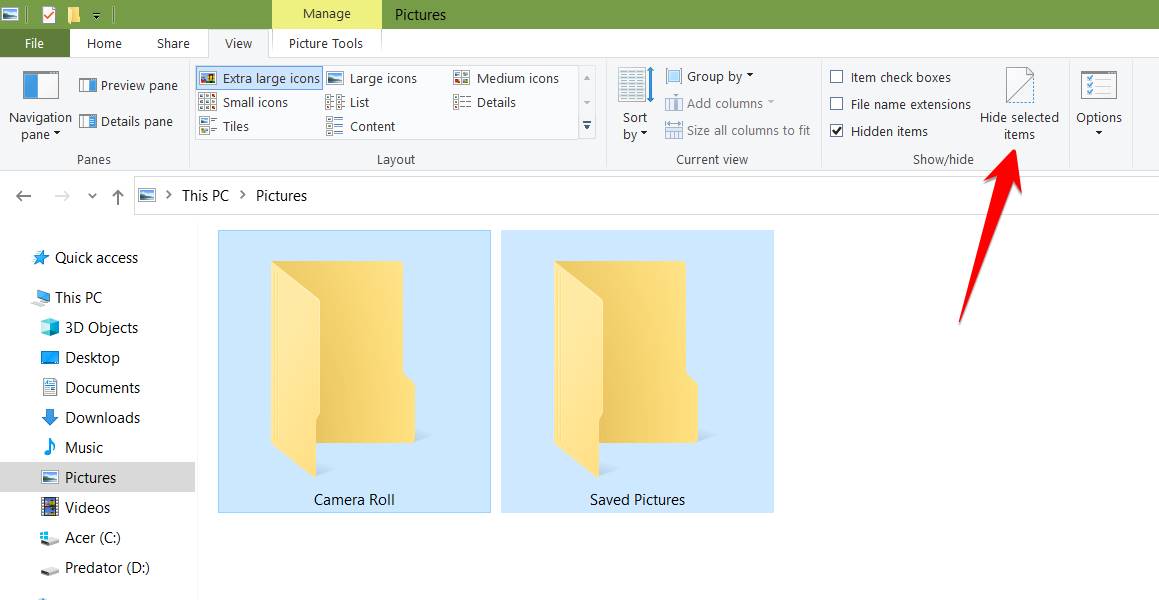 Windows 10: How to Hide or Delete the Camera Roll and Saved Pictures Folders