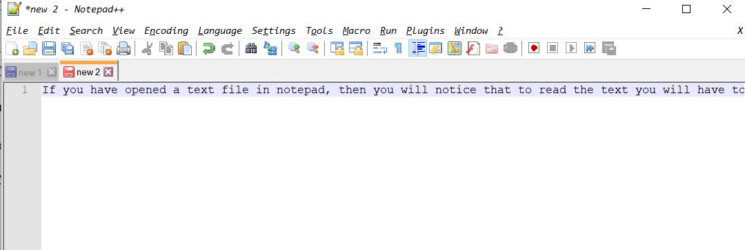 How To wrap Lines in Notepad++