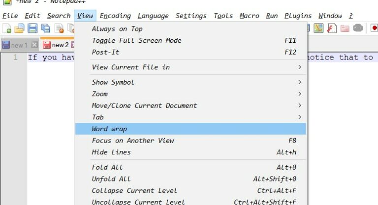notepad++ word wrap beginning of line notepad++ word wrap beginning of line