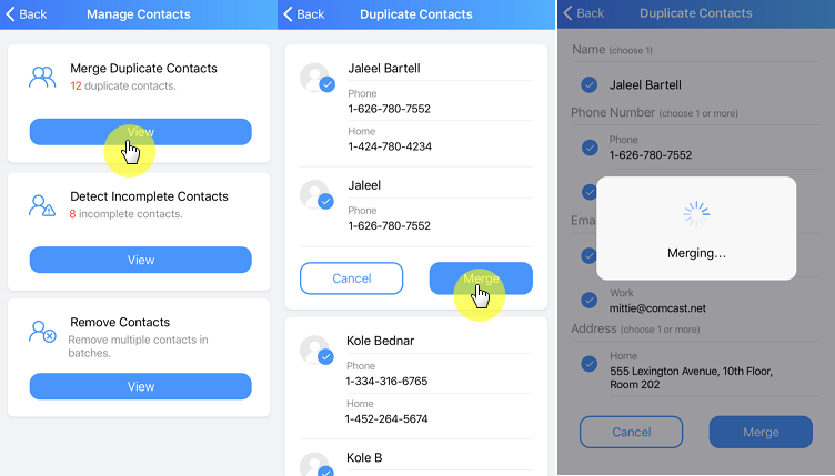 iphone app delete duplicate contacts