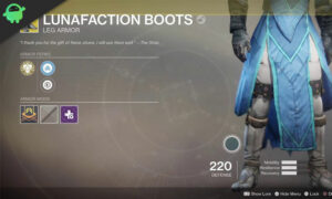 Destiny 2: Lunafaction Boots Exotic boots