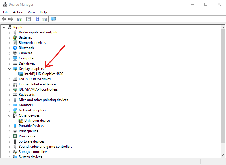 display adapter troubleshooter windows 10 not showing up