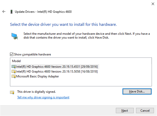 Fix Driver Being Installed Is Not Validated for This Computer Error Windows 10 - Step 10