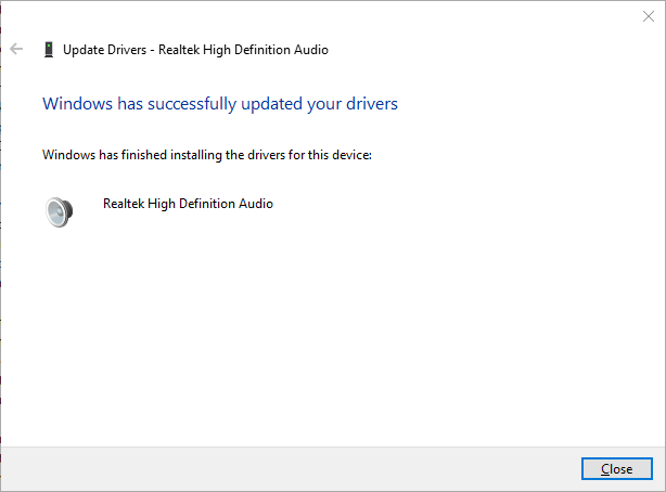 Refreshed Installed Realtek HD Audio Driver - Windows 10