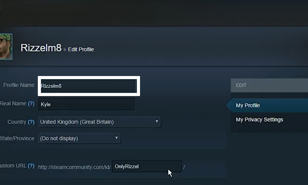 How to change name in steam