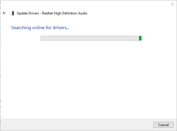 Search automatically for updated driver software (Realtek) - Windows 10