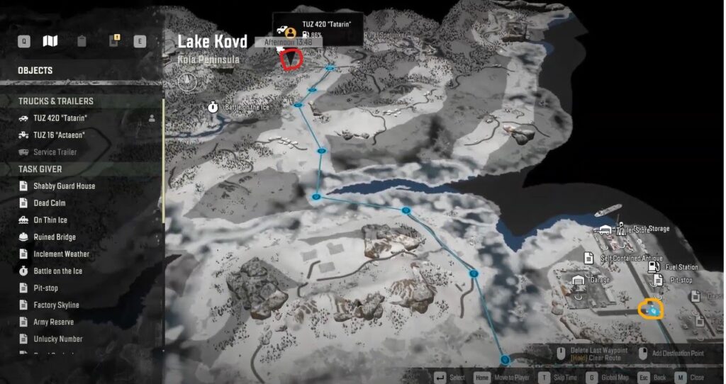 SnowRunner TUZ 16 Actaeon Location Map