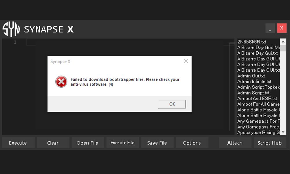 Synapse X Failed to Download UI Files: How to Fix It