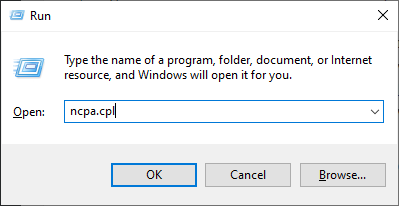 Windows - Open Network Connections Window from Run Command Box