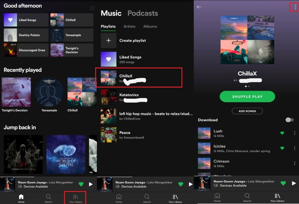 Android OS Rename Spotify Playlist