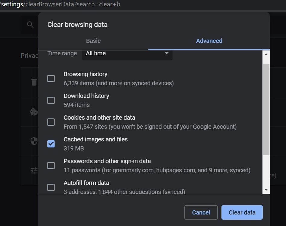 Clear browsing data if you are getting logged out of Google Chrome