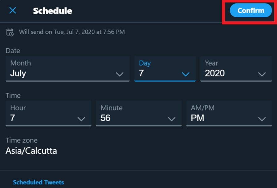 Twitter Scheduling Feature