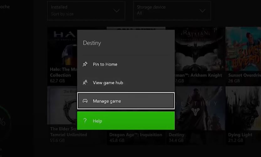 delete game in xbox one