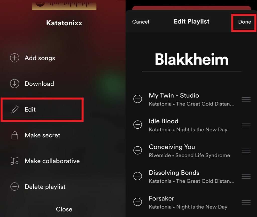 Rename spotify Playlist iOS