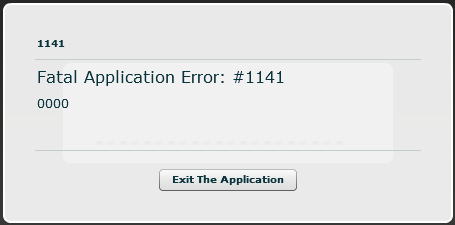 fatal application Error 1141