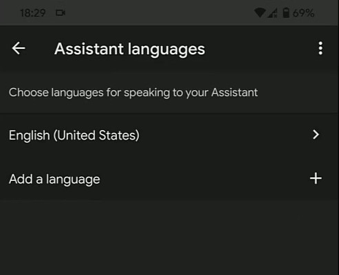 google assistant language