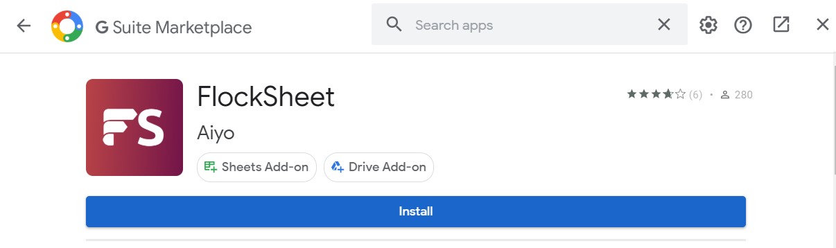 install flocksheet google sheets