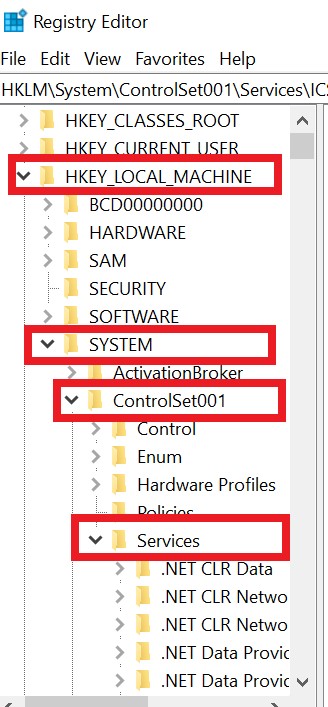 Access Registry Editor