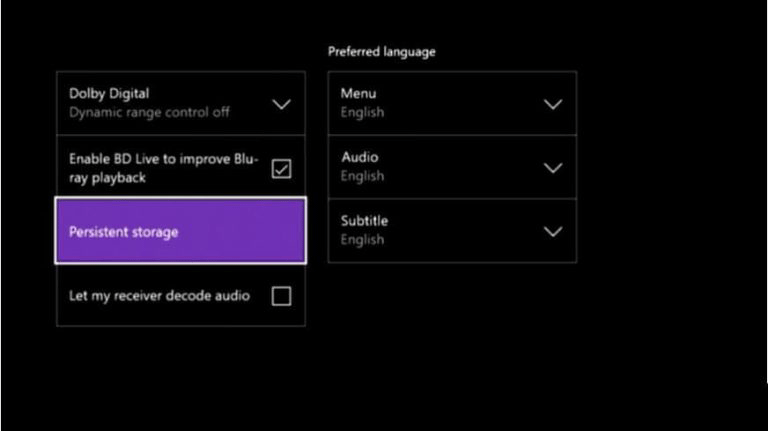 persistent storage xbox one