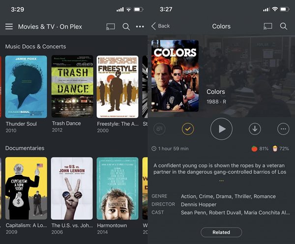 plex mobile ui