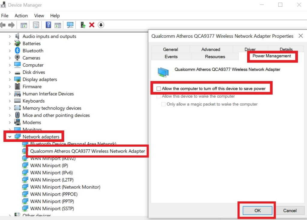 Make changes in the network adapter of Windows 10 PC