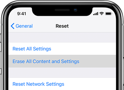 reset iphone