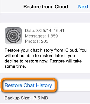 Восстановить сообщения WhatsApp