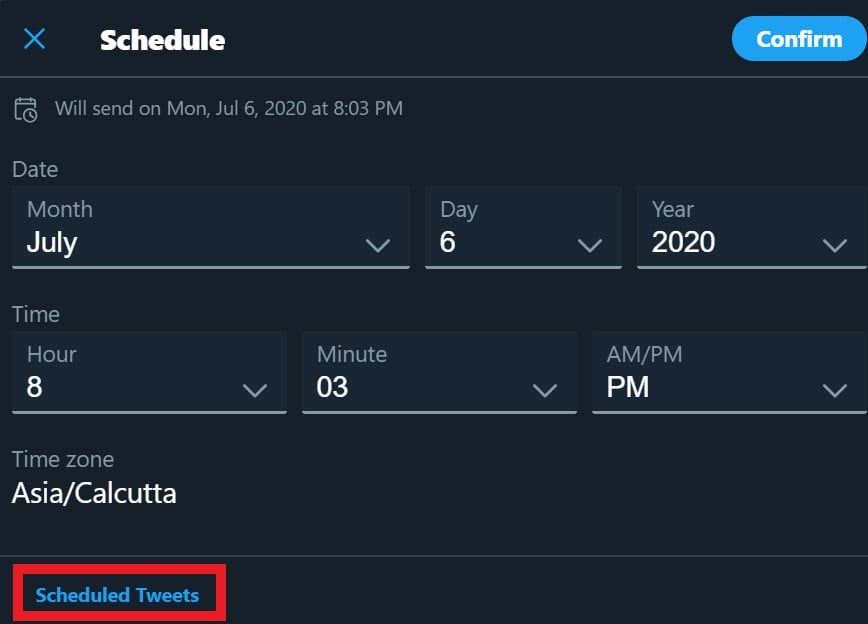 See the Scheduled Tweets
