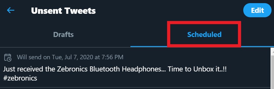 edit scheduled tweets