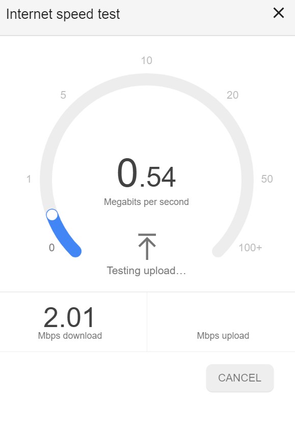 check upload and Download Speed on internet