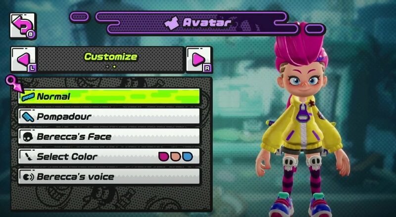 Character Customization screen in Ninjala