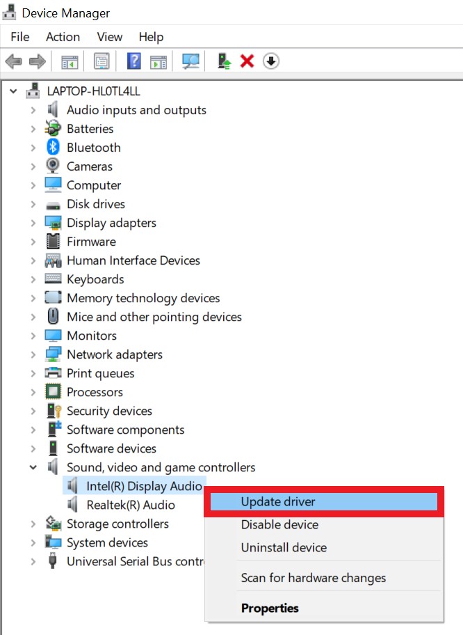 update audio drivers of your PC