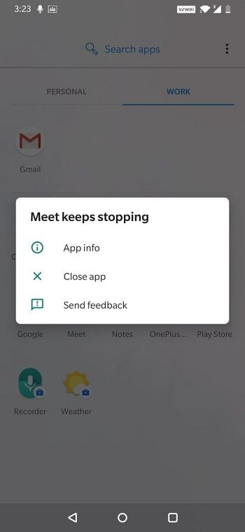 OnePlus users are facing issues with Google Meet