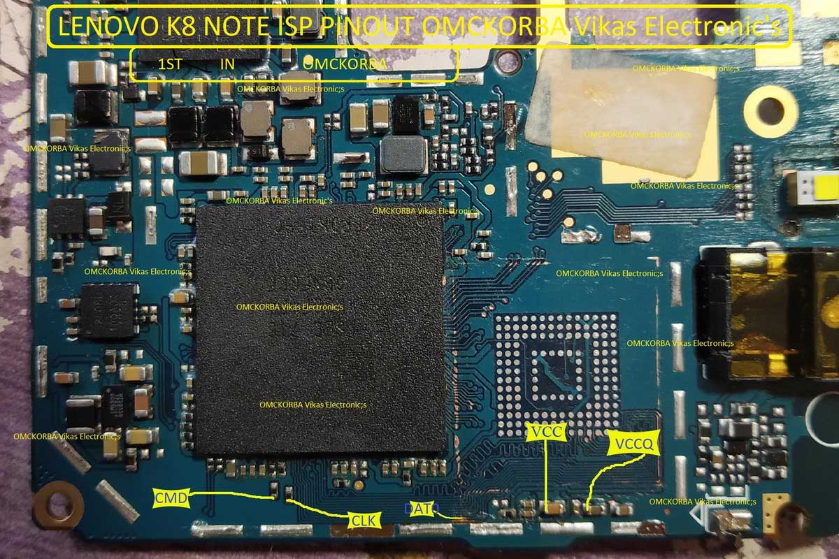Lenovo K8 Note ISP EMMC PinOUT | Test Point Reboot to 9008 EDL Mode