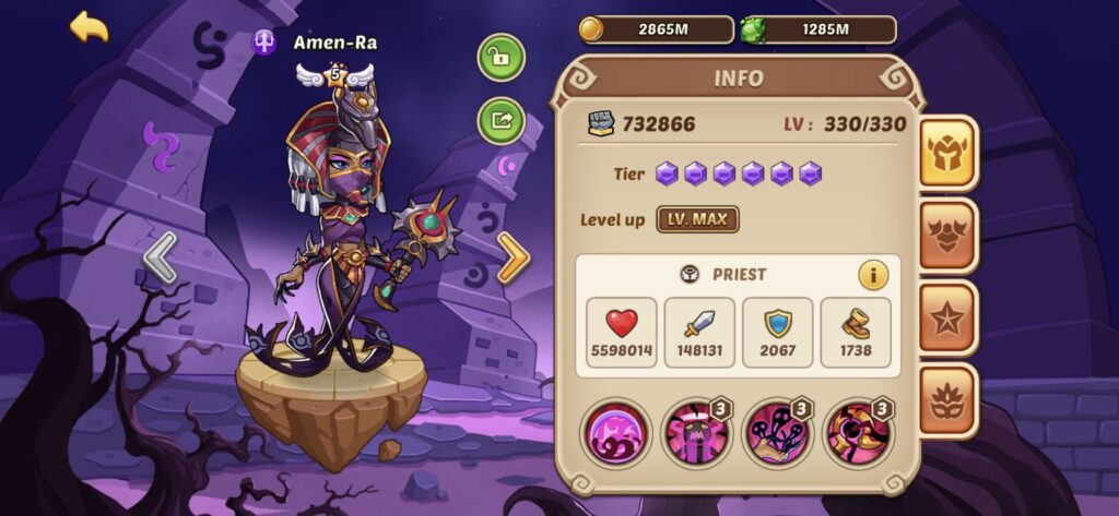 Amen-Ra (S Tier) - Best IDLE HEROES in PvP