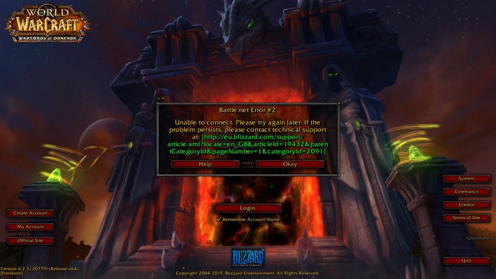 Battle.net Error #2 Blizzard Games