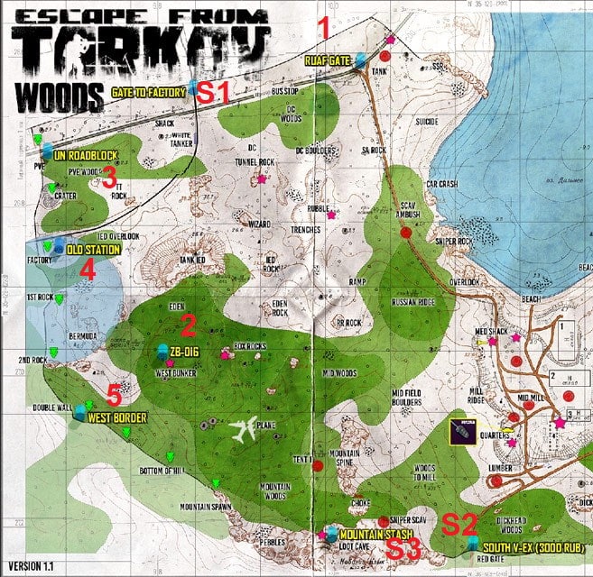 Escape From Tarkov Woods Map Guide