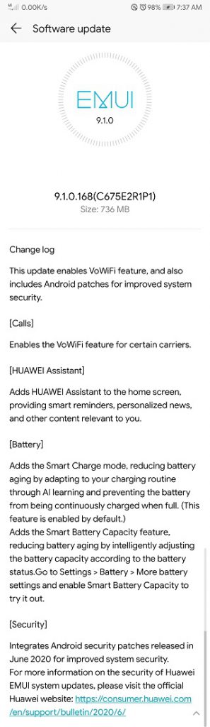 Honor 7X gets VoWiFi